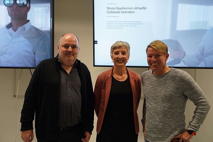 Prof. Dr. Lutz Frühbrodt, Prof. Dr. Katja Gußmann und Prof. Dr. Kim Otto (v.l.n.r.) © Claudio Höll