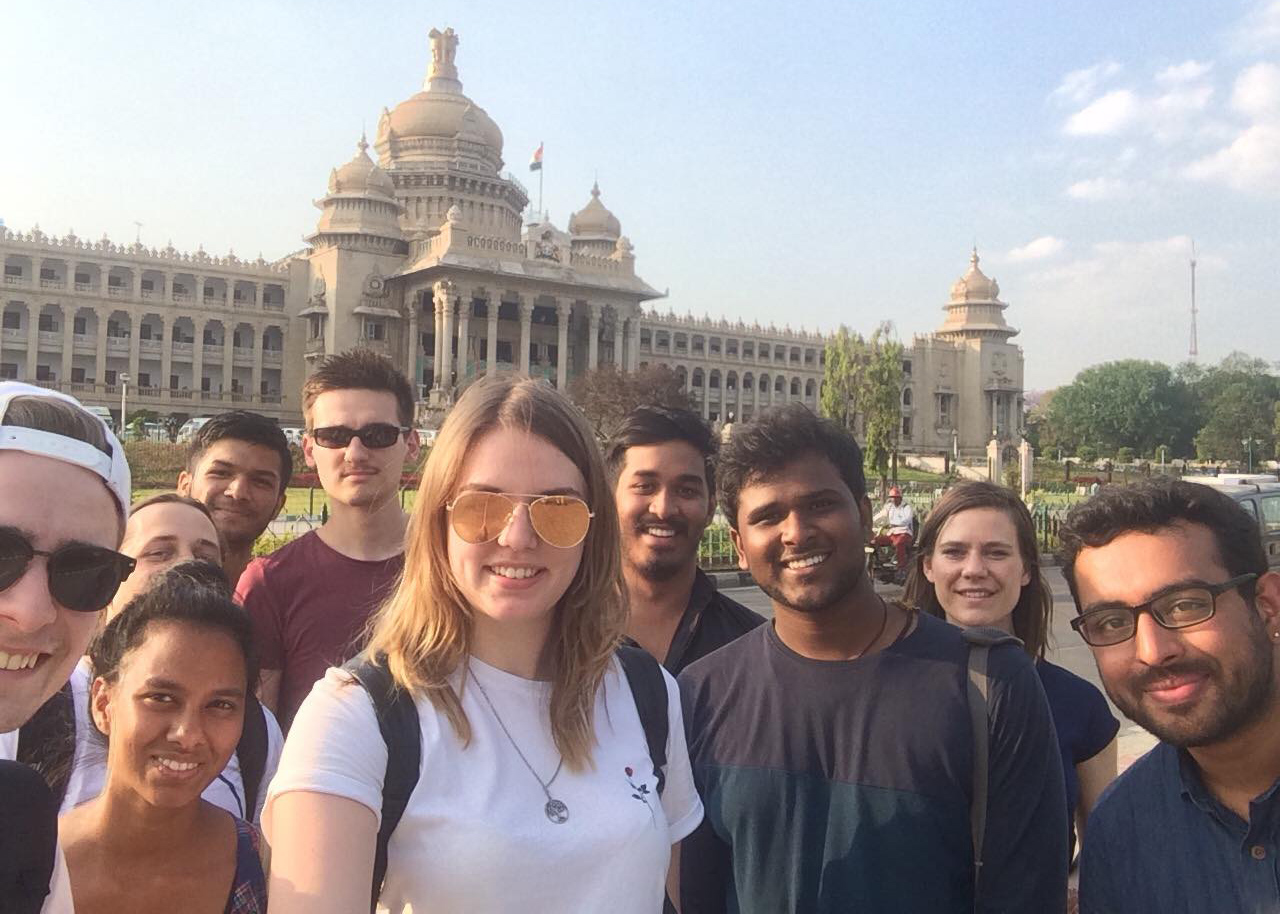 The HMKW Cologne students with their hosts from Bengaluru, India.